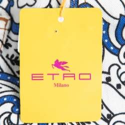 Pre Owned Etro Blue Paisley Printed Denim Jeans L Waist 31" 