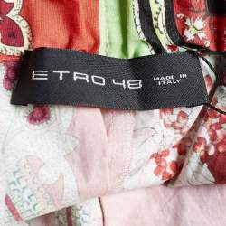 Etro Multicolor Paisley Print Poplin Midi Skirt L
