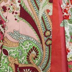 Etro Multicolor Paisley Print Poplin Midi Skirt L