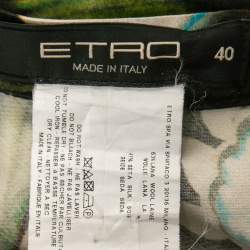 Pre Owned Etro Brown Paisley Printed Silk Maxi Skirt S