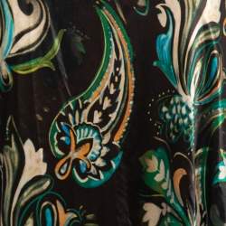 Pre Owned Etro Brown Paisley Printed Silk Maxi Skirt S