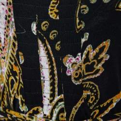 Etro Multicolor Printed Knit Tie Detail Midi Dress M