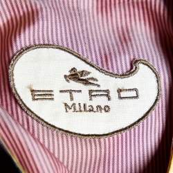 Pre Owned Etro Multicolor Floral Printed Satin Button Front Coat S