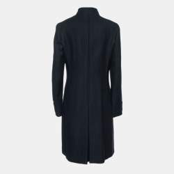 Pre Owned Etro Black Wool Embellished Detail Button Front Coat M