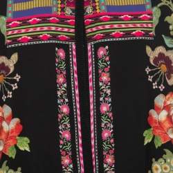 Pre Owned Etro Multicolor Printed Crepe Open Long Tunic S