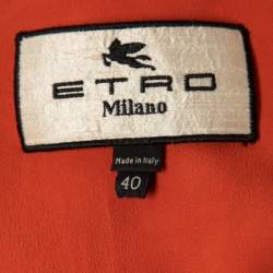 Pre Owned Etro Multicolor Printed Crepe Open Long Tunic S