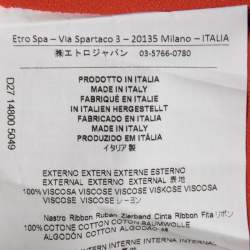 Pre Owned Etro Multicolor Printed Crepe Open Long Tunic S