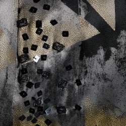 مملوكة مسبقًا Etro Grey Printed Silk Sequin Embellished Maxi Dress M