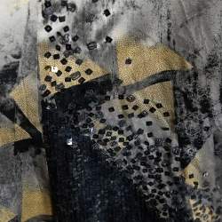 مملوكة مسبقًا Etro Grey Printed Silk Sequin Embellished Maxi Dress M