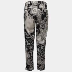 Pre Owned Etro Black Paisley Printed Straight Leg Trousers M