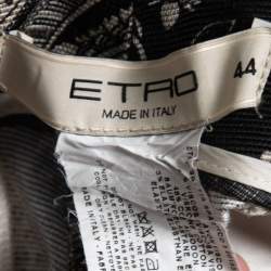 Pre Owned Etro Black Paisley Printed Straight Leg Trousers M