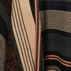 Pre Owned Etro Multicolor Patterned Wool Waterfall Cardigan S