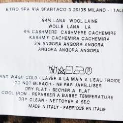 Pre Owned Etro Multicolor Patterned Wool Waterfall Cardigan S