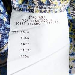 Pre Owned Etro White Paisley Printed Silk Top M