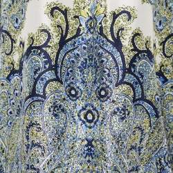 Pre Owned Etro White Paisley Printed Silk Top M