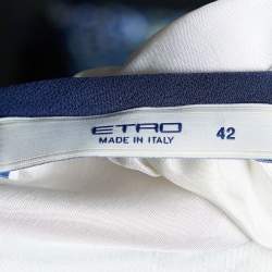 Pre Owned Etro White Paisley Printed Silk Top M