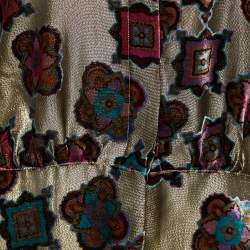 Etro Gold Devore Button Front Top M