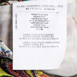 Etro White Floral Printed Silk Tiered Midi Skirt M