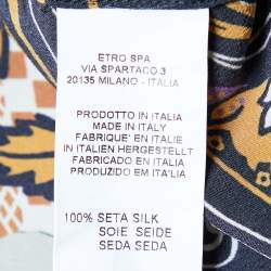 Pre Owned Etro Multicolor Printed Silk Button Front Shirt L