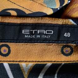 Pre Owned Etro Multicolor Printed Silk Button Front Shirt L