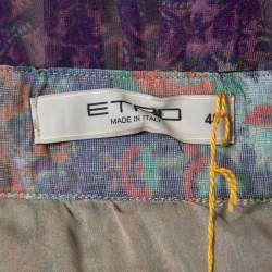 Etro Multicolor Printed Silk Ribbon Detailed Wrap On Maxi Skirt L