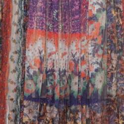 Etro Multicolor Printed Silk Ribbon Detailed Wrap On Maxi Skirt L