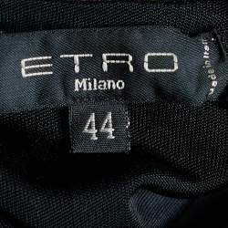 Pre Owned Etro Multicolor Printed Jersey Draped Midi Dress M