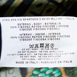 Pre Owned Etro Multicolor Printed Jersey Draped Midi Dress M