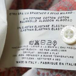 Pre Owned Etro White Paisley Printed Cotton Button Front Shirt M