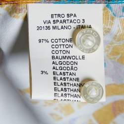 Pre Owned Etro White Printed Cotton Button Front Shirt M