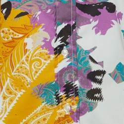 Pre Owned Etro White Printed Cotton Button Front Shirt M