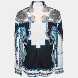 Pre Owned Etro White Printed Cotton Button Front Shirt L