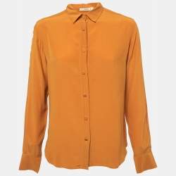 Pre Owned Etro Mustard Yellow Silk Full Sleeve Shirt M