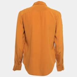 Pre Owned Etro Mustard Yellow Silk Full Sleeve Shirt M