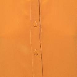 Pre Owned Etro Mustard Yellow Silk Full Sleeve Shirt M