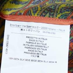 Etro Multicolor Paisley Printed Silk Straight Leg Pants L