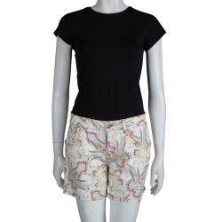 Etro Paisley Printed Denim Shorts M