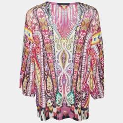 Pre Owned Etro Multicolor Paisley Printed Knit Top L