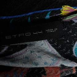 Etro Black Printed Silk Blend Top M