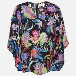 Etro Black Printed Silk Blend Top M