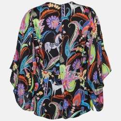 Etro Black Printed Silk Blend Top M