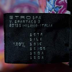 مملوكة مسبقًا Etro Pink Paisley Printed Silk Oversized Top S/M