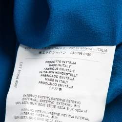 Pre Owned Etro Blue Printed Silk Long Sleeve Maxi Dress M