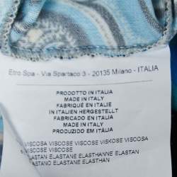 Pre Owned Etro Blue Printed Jersey Midi Dress L