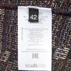 Etro Purple/Black Wool Blend Buttoned Cardigan M
