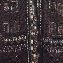 Etro Purple/Black Wool Blend Buttoned Cardigan M