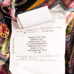 Pre Owned Etro Multicolor Printed Silk Blend Button Front Mini Belted Shirt Dress M