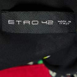 Pre Owned Etro Multicolor Floral Printed Jersey Belted Sleeveless Jumpsuit M