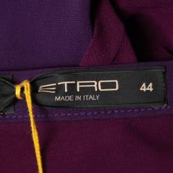 Pre Owned Etro Purple Crepe Pleated Maxi Skirt M