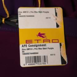 Pre Owned Etro Purple Crepe Pleated Maxi Skirt M